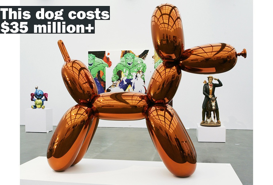 ”Balloon Dog” - una din lucrările artistului american contemporan Jeff Koons. PC: vocativ.com