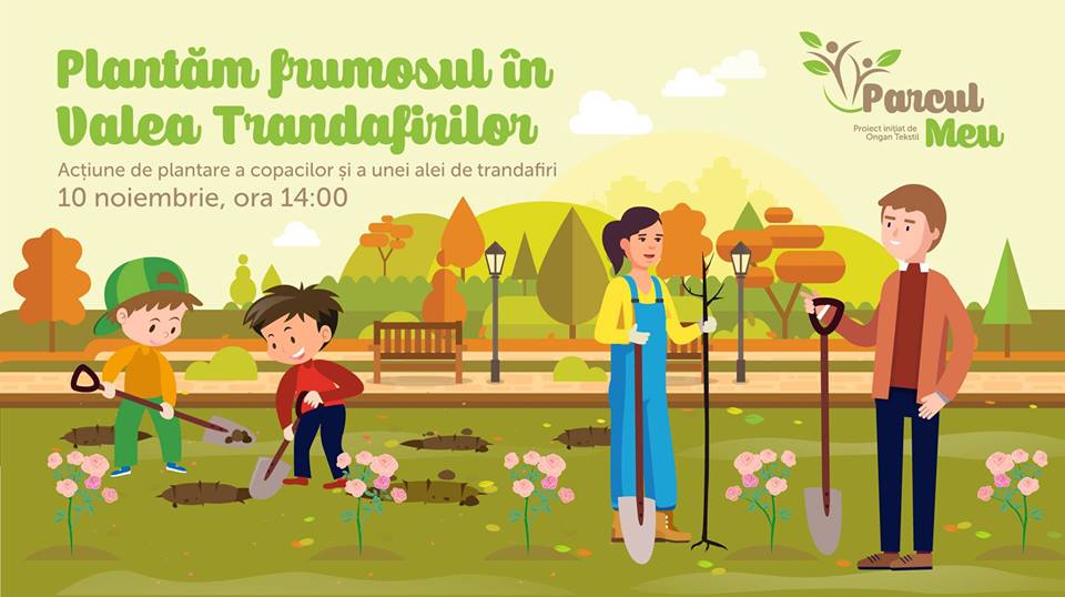 Сажаем деревья в парке &#171;Долина роз&#187;