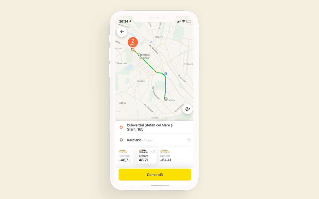 У Yandex.Taxi в Кишинёве появилась услуга «Доставка» - Locals