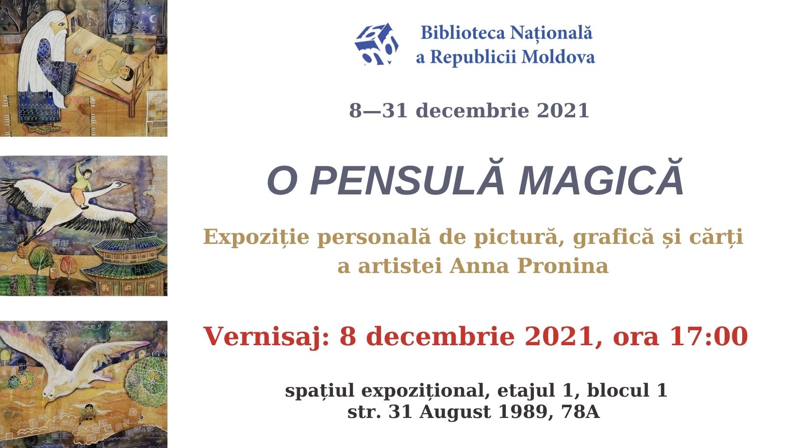 В Национальной библиотеке Кишинёва откроется выставка художницы Анны Прониной «Волшебная кисточка»